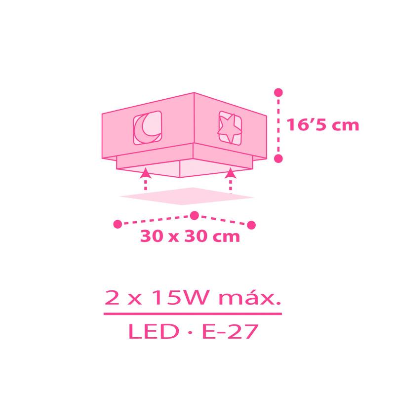DALBER MOONLIGHT PLAFONNIER ENFANT À 1 LAMPE ROSE