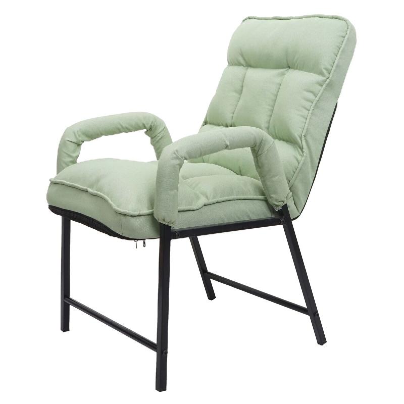 Décoshop26 - Chaise rembourrée fonction inclinable en métal et tissu vert menthe 04_0006339 - 3000261715641_0