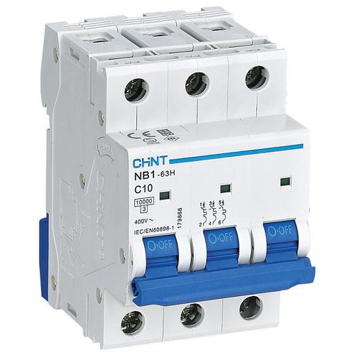 DISJONCTEUR MINIATURE 3P 10A C 10KA - CHINT