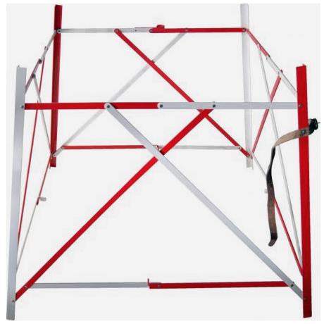 BARRIÈRE CARRÉE DE PROTECTION GARDE FOU, 1X1M, ROUGE ET BLANCHE - DIVBARIERE-CARRE-1X1M