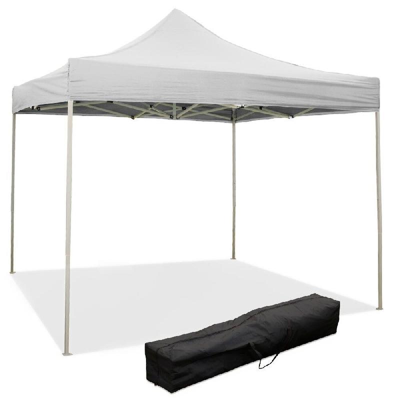 Divina Fire Gazébo Pliant Pliant 3X3 Blanc Recouvert De Pvc Imperméable - blanc plastique 8053323389910_0