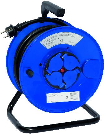 Enrouleur électrique de câble en néoprène HO7RNF 3G2,5 - 4 prises à clapet - Disjoncteur thermique - Tube cintré 19 mm - IP55_0