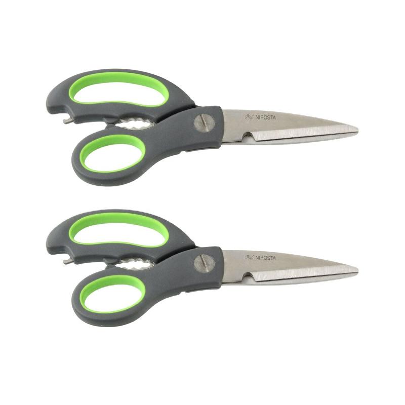 Ensemble de 2 Ciseaux de cuisine Nirosta Praktika - gris Acier inoxydable 18/10 3176239933024_0