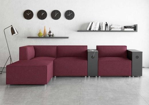 Ensemble de Canapés Modulables PLANER 6 Modules - Référence 9005 CM M - Tissu +50.000 cycles Martindale - USB intégrés_0