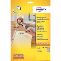 ÉTIQUETTES ENLEVABLES AVERY 17,8 X 10 MM L 4730 25 - BOÎTE DE 6750