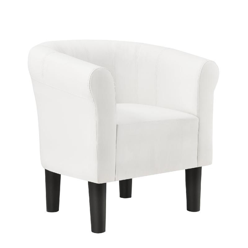 Fauteuil lounge chaise - siège synthétique 70 cm blanc - design moderne et confortable_0