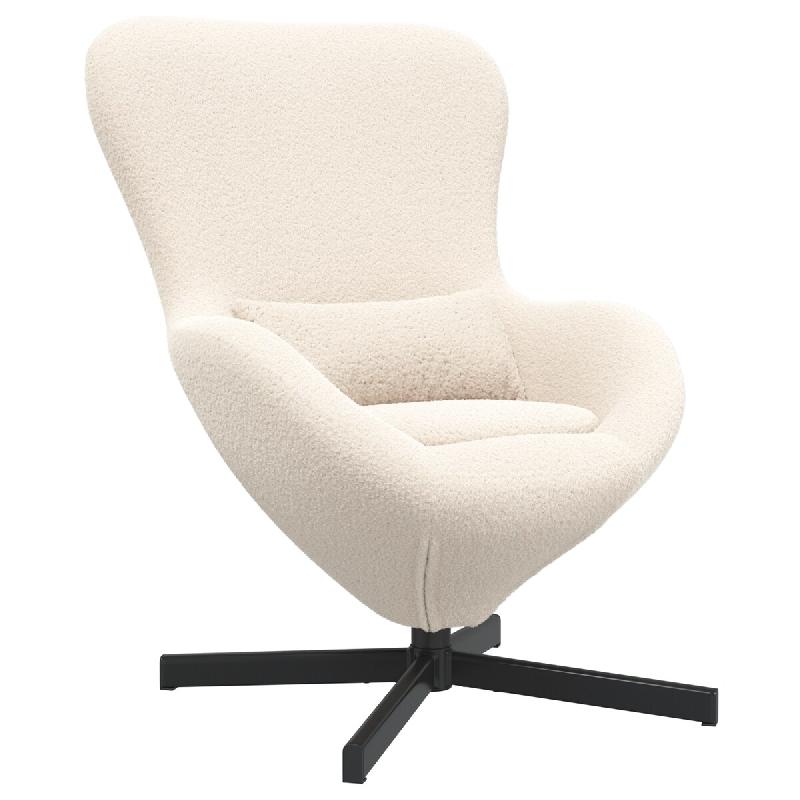 Fauteuil œuf Crème 63 x 73 x 90 cm tissu Modèle Lermelora - 42002769_0