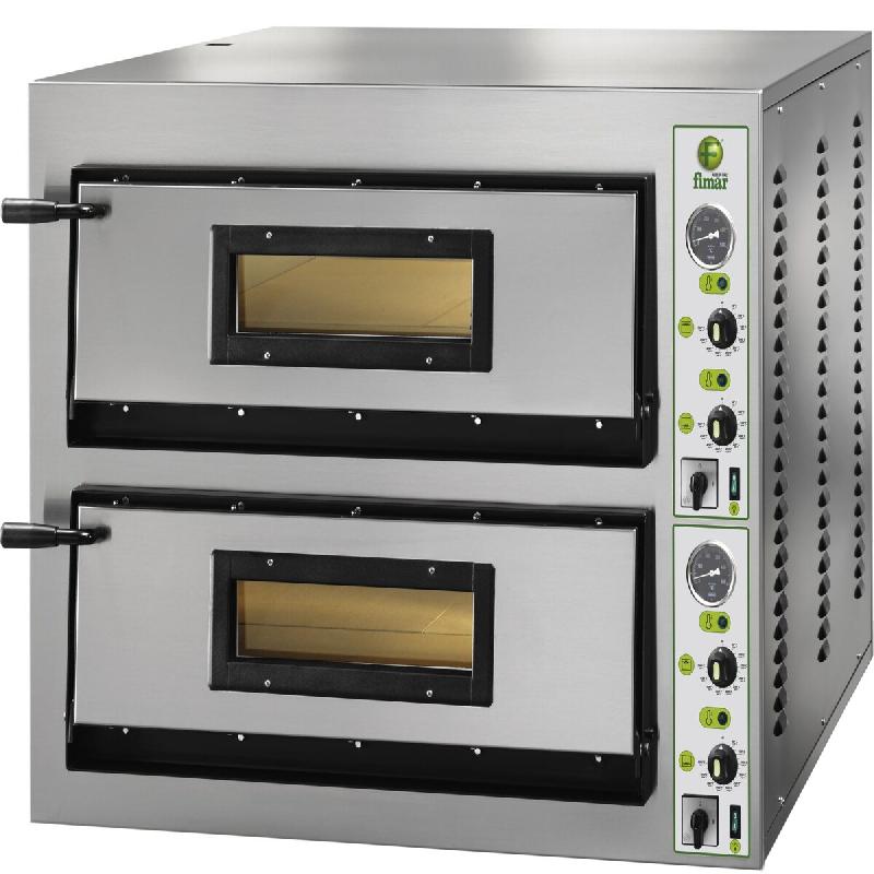 Four à pizza électrique professionnel FIMAR. Modèle FMLW6+6 manuel. 2 chambres de cuisson avec plan réfractaire. Capacité 12 pizzas - 828_0