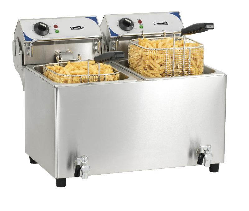 Friteuse électrique 2x7 litres avec vanne de vidange  Casselin_0