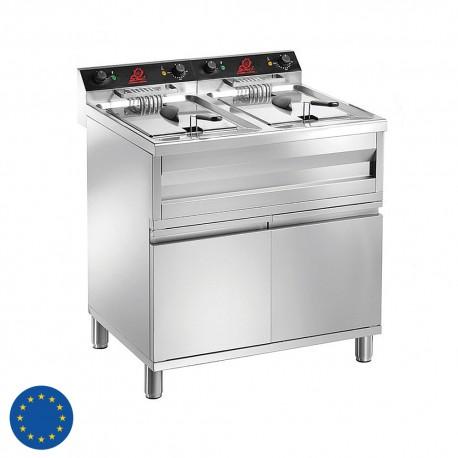 Friteuse électrique professionnelle double bacs Sofraca - 9 ou 12 litres - super puissante avec robinets de vidange et zone froide_0