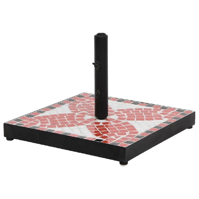 Helloshop26 - Base de parasol carré 40 x 40 x 28 cm réglable décoratif extérieur en fer terre cuite 02_0047367 - 3000234734877_0
