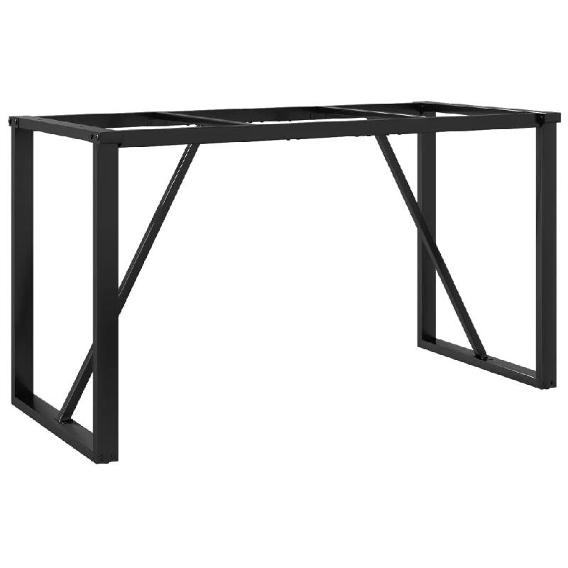 Helloshop26 - Lot de 2 pieds de table à manger cadre en O 140 x 60 x 73 cm stables et robustes style industriel en acier noir 02_0047230 - noir acier_0
