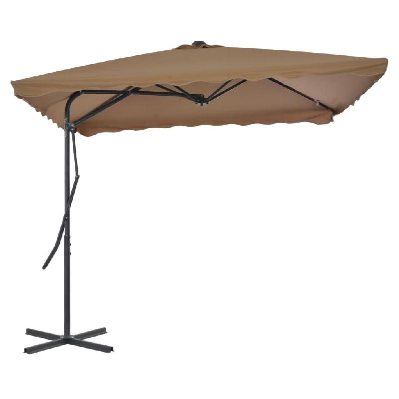 Helloshop26 - Parasol d'extérieur avec poteau en acier 250 x 250 cm taupe 02_0008273 - acier 3000442282726_0
