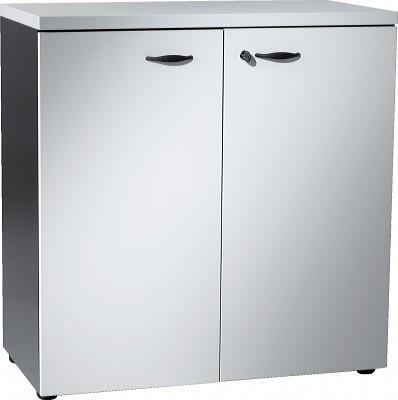 ARMOIRE TÉTRIS PORTES BATTANTES HAUTEUR 86 CM COLORIS GRIS/ALU - MANUTAN COLLECTIVITÉS