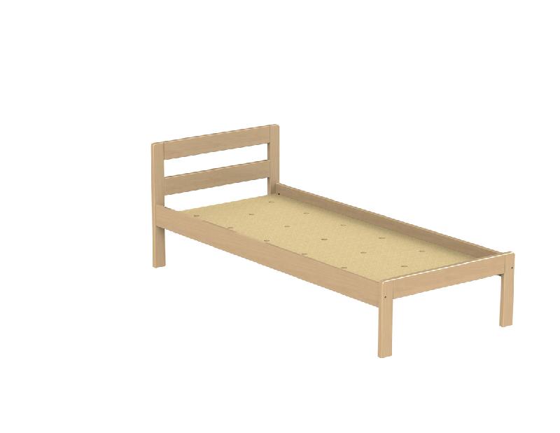 LIT NEW NOVA 90X190 CM - 2 TRAVERSES - SOMMIER AGGLOMÉRÉ - FINITION NATUREL - MANUTAN COLLECTIVITÉS