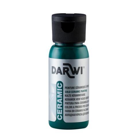 LOT DE 4 - DARWI FLACON DE 50 ML DE PEINTURE SUR CÉRAMIQUE À FROID - VERT SAPIN