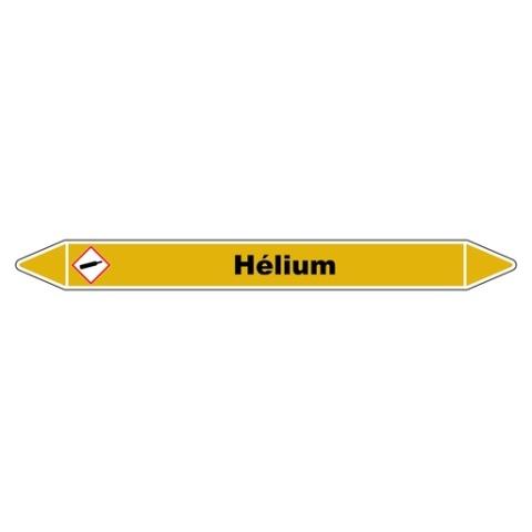 LOT DE 5 - MARQUEUR DE TUYAUTERIE - HÉLIUM - NFX 08-105 - VINYLE LAMINÉ 450 X 52 MM
