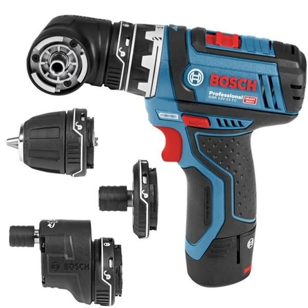 PERCEUSE/VISSEUSE BOSCH GSR 12 V-15 FC - MULTIFONCTION FLEXICLICK SET + 4 ACCESSOIRES - 06019F6000