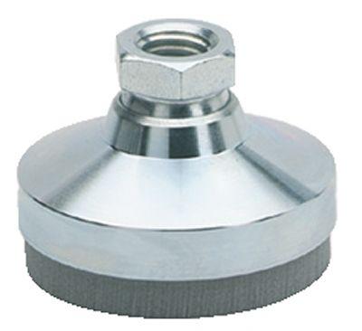 Pied à rotule en acier - Patin antivibratoire en élastomère - Taraudé (35-40)_0