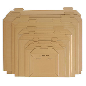 POCHETTE CARTON MICROCANNELURE RECYCLÉ BRUNE RAJA 36X25 CM