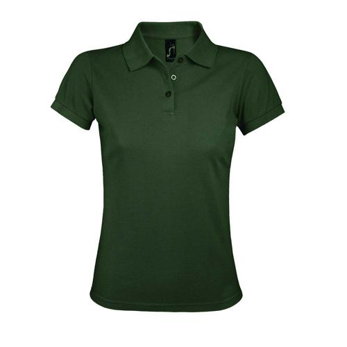 POLO PERSONNALISABLE FEMME PRIME EN POLYESTER VERT BOUTEILLE