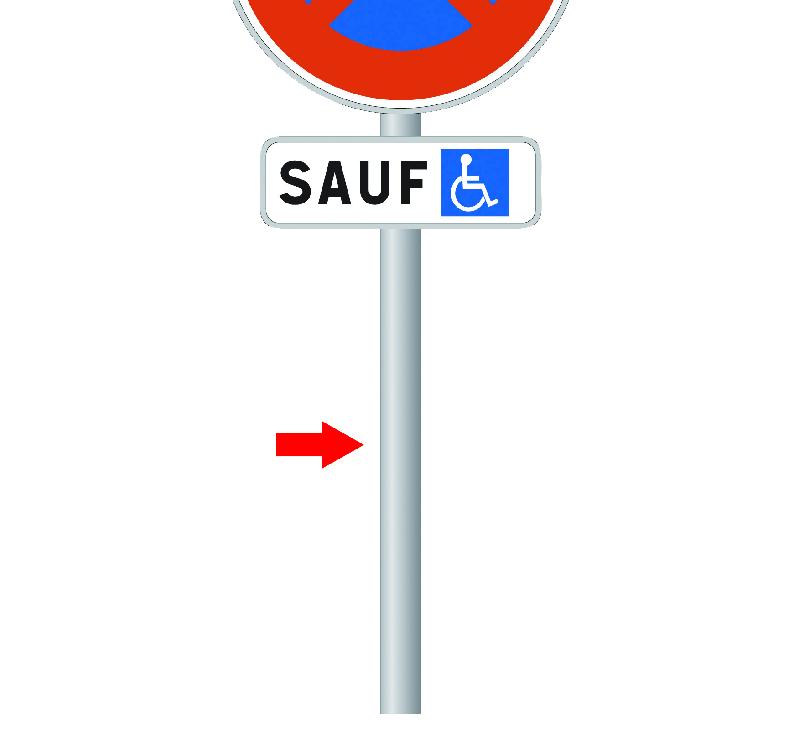 Poteau de signalisation 2,50 m - Marque Romus - Conformité PMR réglementation 2006/2014_0