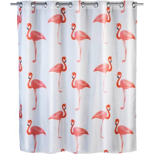 RIDEAU DE DOUCHE ANTI-MOISISSURE - FLAMANDS ROSES - 180 X 200 CM WENKO