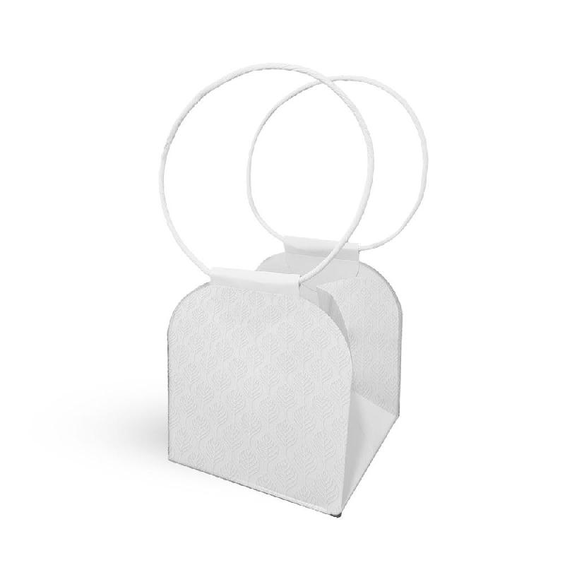 Sac anses cordelette rondes blanc 15X15X16.5 CM par 10_0