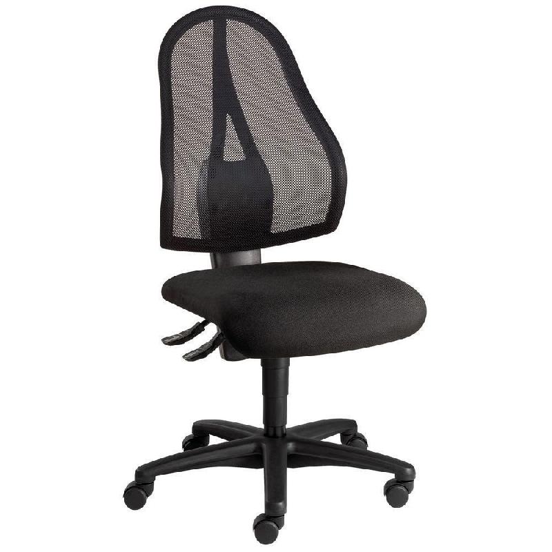 SIEGE DE BUREAU SANS ACCOUDOIR OPEN POINT - DOSSIER MAILLE - NOIR