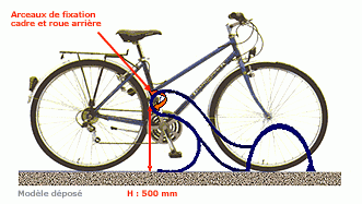 Support cycles baleine - 2, 4, 6 ou 12 places - acier avec arceaux avant et arrière_0