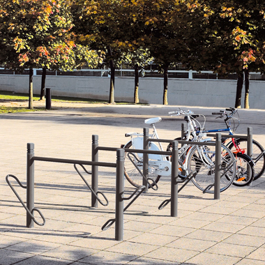 Support cycles duo - boule - Réf 8207414 - 2 places avec fixation par scellement direct_0