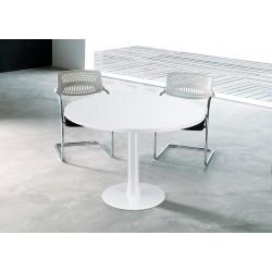 Table de réunion ronde IDEA - pied central tulipe - Officity Quadrifoglio_0