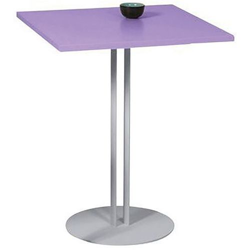 TABLE ROXANE PIÈTEMENT 2 TUBES 60 X 60 CM MAUVE POUDRÉ/ GRIS