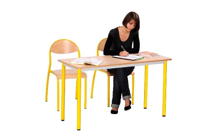 TABLE SCOLAIRE T\'SUP PLATEAU STRATIFIÉ 130 X 50 CM - T4 - PIÉTEMENT GRIS - MANUTAN COLLECTIVITÉS