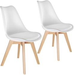 TecTake GmbH tectake Lot 2 chaises salle à manger style scandinave forme ergonomique blanc - 406096 - blanc plastique 406096_0