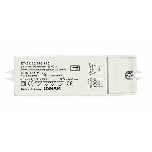 TRANSFORMATEUR ÉLECTRONIQUE ET PARROT POUR HALOGÈNE TBT OSRAM