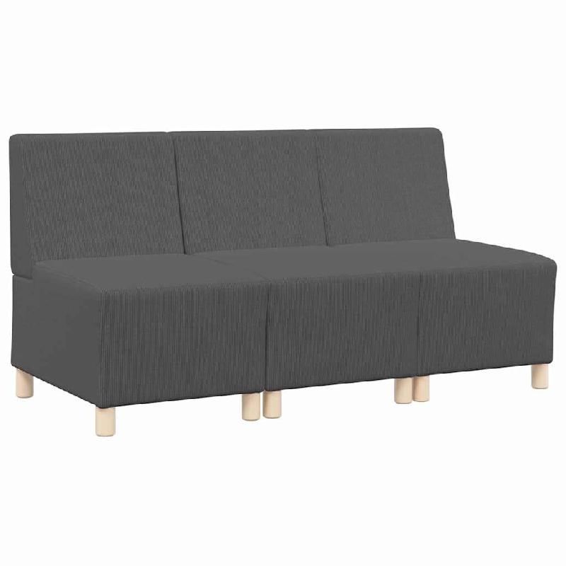 Unité de Sofa Modulaire Sans Accoudoirs 3 pcs Gris foncé Modèle Apex Scandinave - Matériau naturel 8721288279460_0