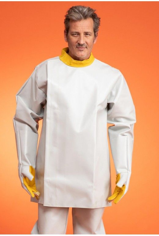 Veste contre les jets haute pression - col en cuir hydrofuge et tissu polyester résistant double face_0