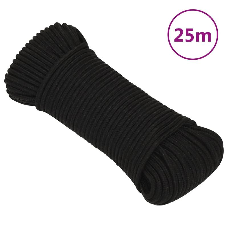 Vidaxl corde de travail noir 3 mm 25 m polyester 152797_0