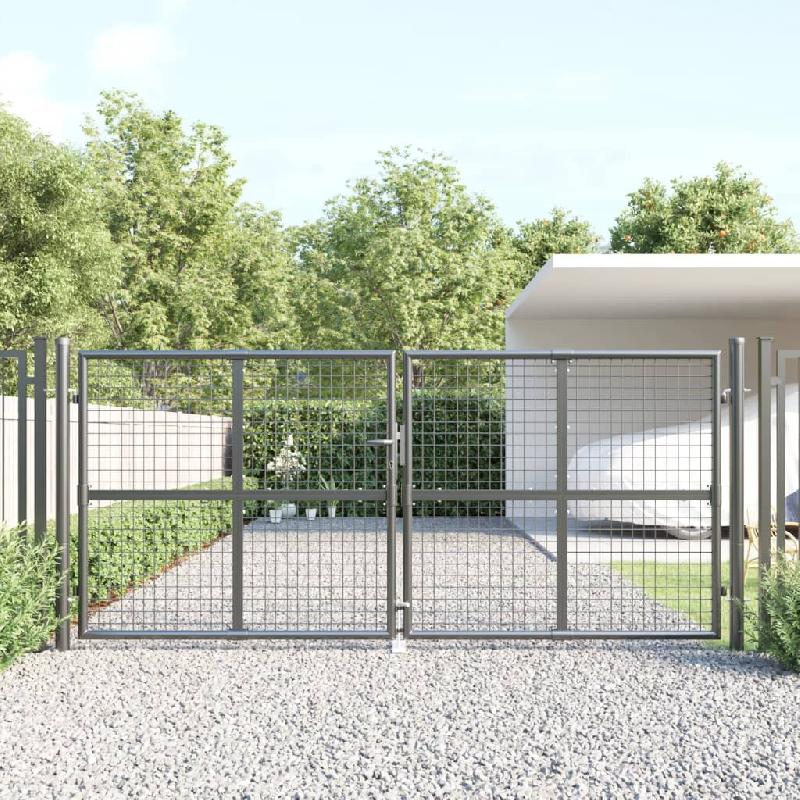 Vidaxl portal de jardin maille anthracite 300x175 cm acier galvanisé 154530_0