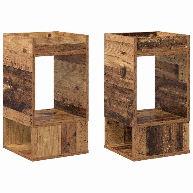 VidaXL Table d'appoint 2 pcs Bois ancien 30 x 30 x 56 cm Modèle Flex Urban Élite - 890941_0
