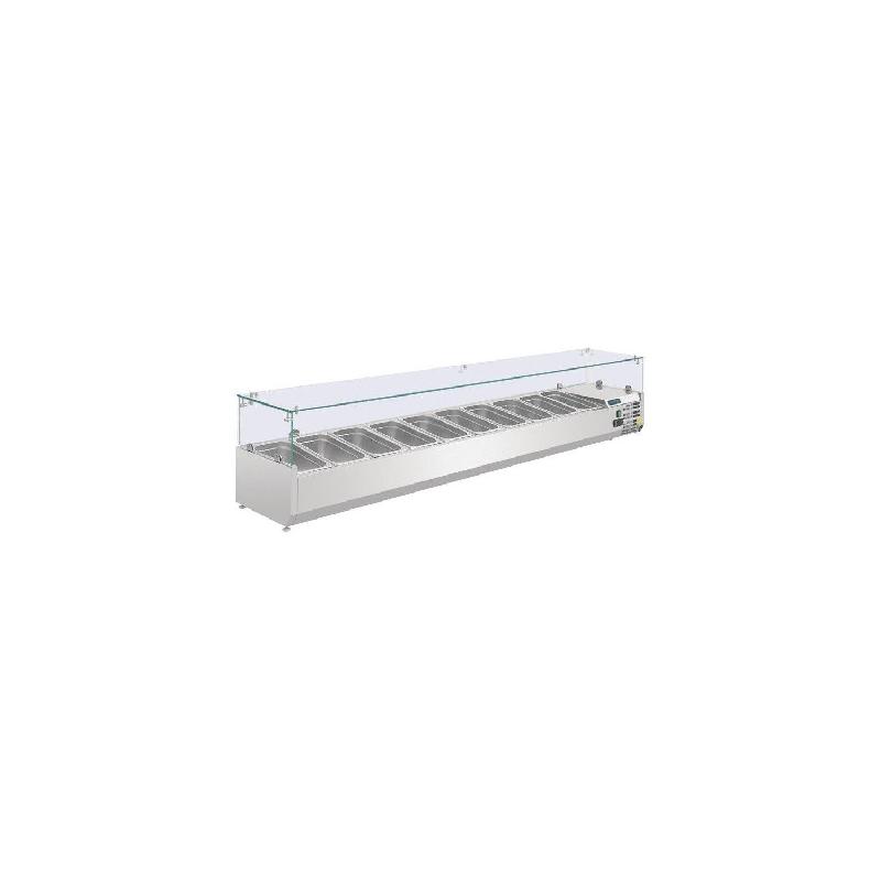 Vitrine inox réfrigérée à ingrédients 10 x GN 1/4 (P)100 mm, 230 W, 220 V - MONO_0