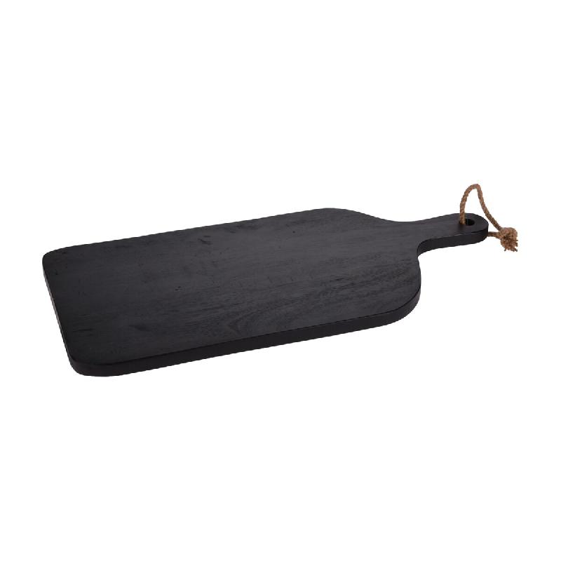WellHome - Planche à découper en bois de caoutchouc avec poignée et couleur noire 58x28x2 cm - noir WH16402_0