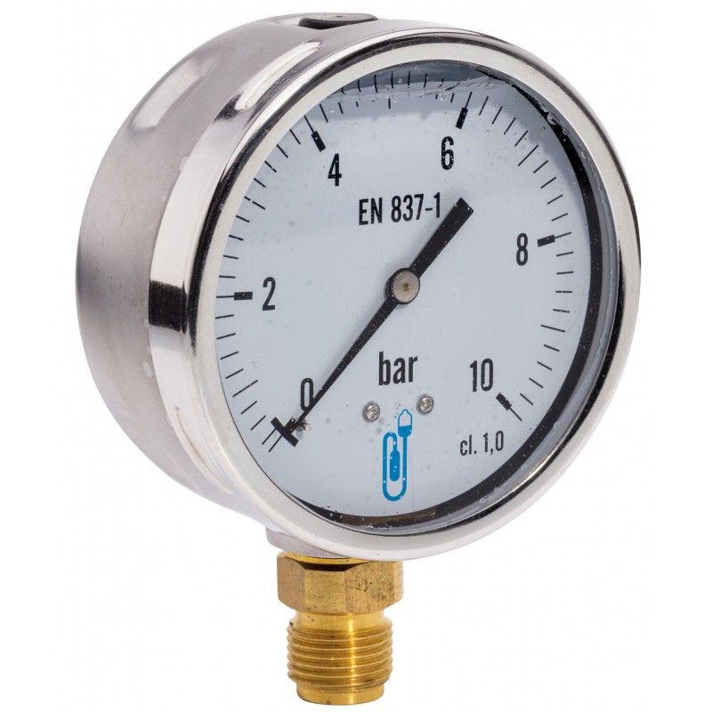 228 - Manomètre à tube de bourdon Distrilabo - Ø 100 et Ø 160 - Boîtier inox - IP65 - Norme EN 837-1_0