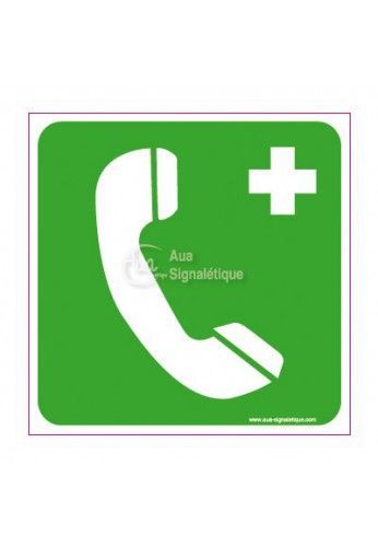 3017-CA-V-130x130 - Panneau Téléphone de secours - AUA Signalétique - 130x130 mm_0
