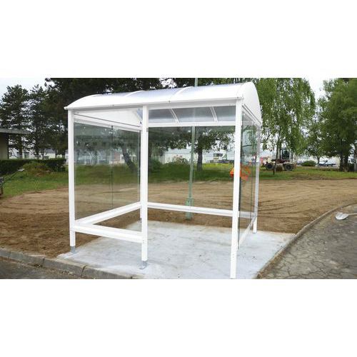 ABRI FUMEURS COMBRAILLE 412 X 243 M AVEC RETOUR 2 M BLANC - ABRI PLUS