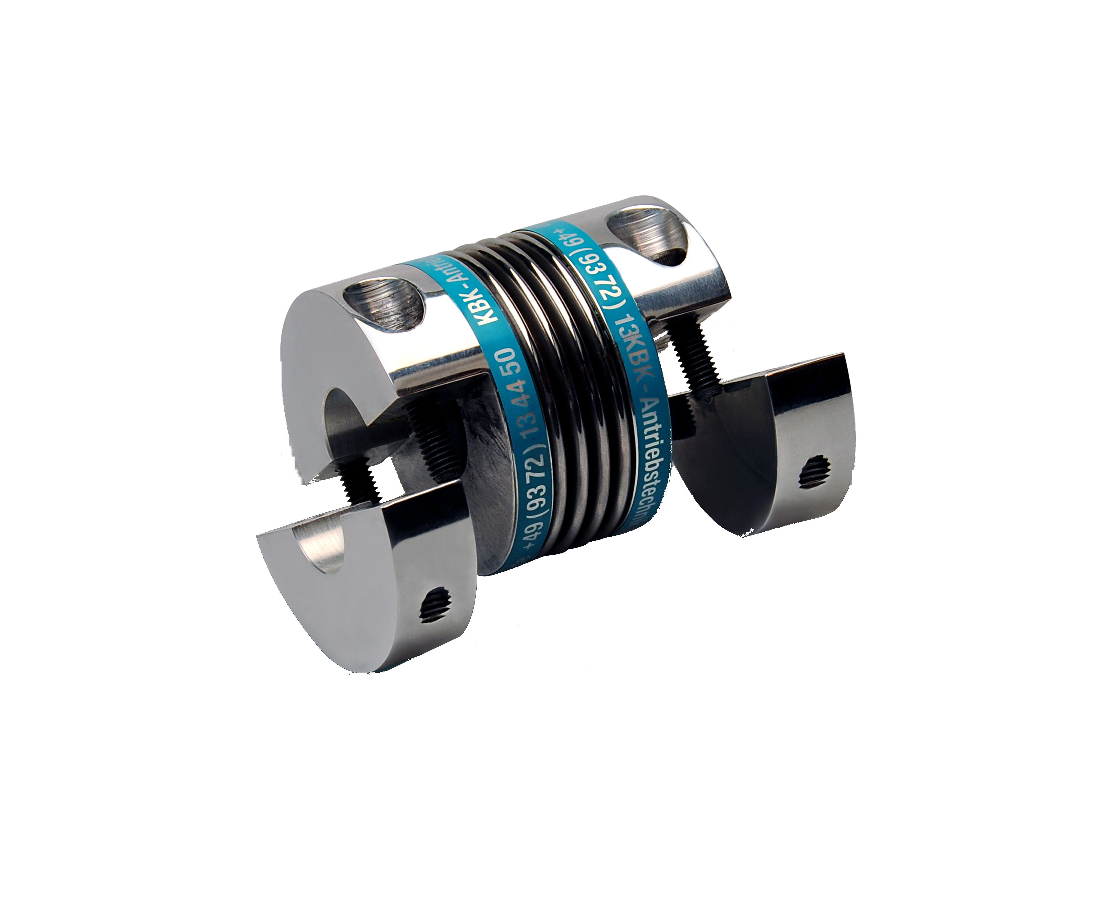 Accouplement élastique flexible en inox KB4H - serrage concentrique - moyeux en aluminium et soufflet en acier inoxydable_0