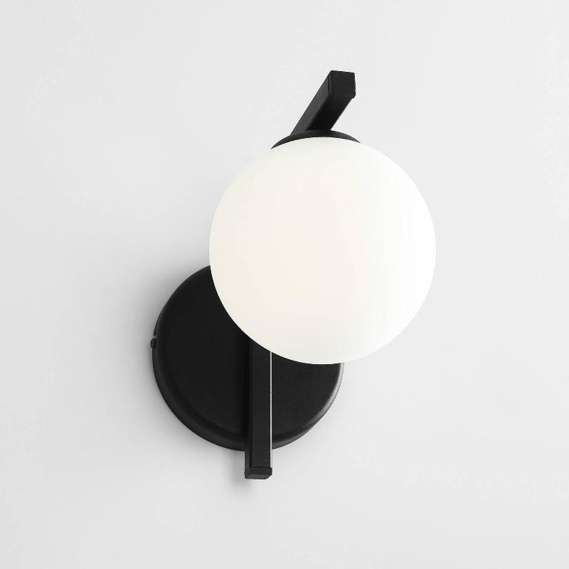 EULUNA APPLIQUE ZAC AVEC ABAT-JOUR SPHÉRIQUE, NOIRE
