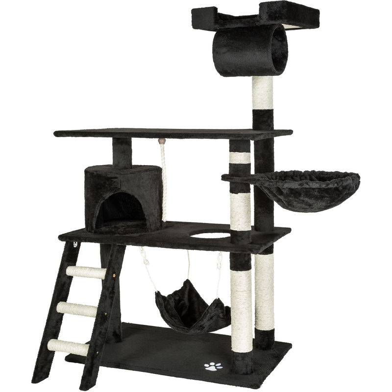 Tectake Arbre A Chat 141 Cm Marcel Griffoir 1 Cabane 1 Corde De Jeu 1 Hamac Noir Comparer Les Prix De Tectake Arbre A Chat 141 Cm