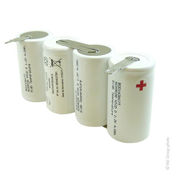 Batterie industrielle NiCd 4x D HT 4S1P ST1 4.8V 4Ah - Haute température - Marque NX_0